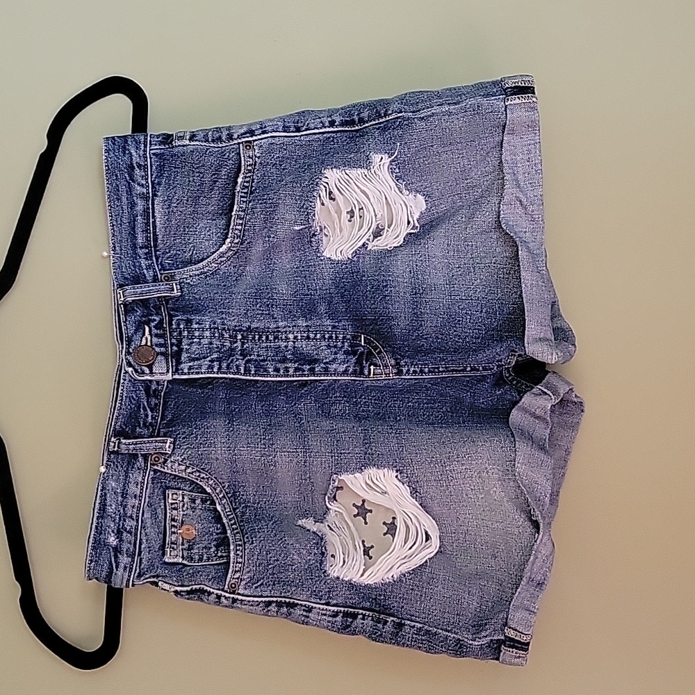 Scotch & Soda Shorts Blue Jean Button Fly Distressed  EUC Size 28